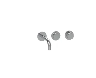 Herzbach MODUL7 PUSH Thermostat Waschtisch-Wandbatterie Farbset 210mm Chrom, 70.702103.1.01 70.702103.1.01