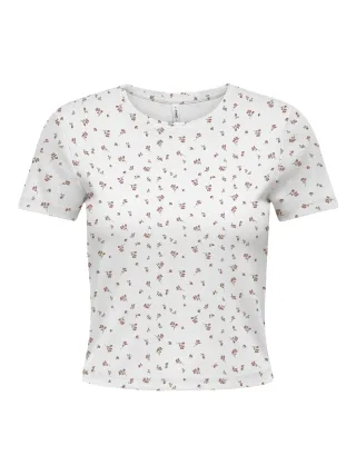 ONLY - ONLFENJA S/S AOP TOP JRS NOOS Cloud Dancer - Gr. - XS