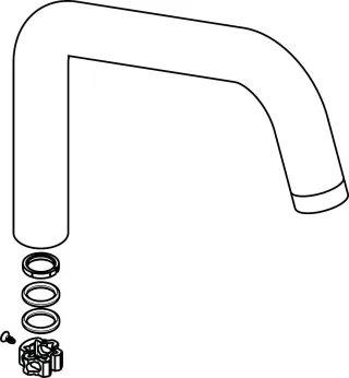 Hansgrohe Auslauf komplett Axor Citterio SPTM Festauslauf chrom, 98604000 98604000