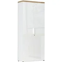 Home affaire Aktenschrank Easy B/H 81/193 cm, Büroschrank, Mehrzweckschrank mit 2 Türen abschließbar, 4 Böden, Metallgriffe, Top 38 mm stark