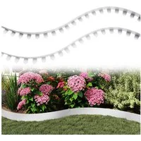 FIVMEN Beetumrandung Rasenkante Gartenkantenplatte 5cm/10cm Hoch aus Metall, Silber, Verzinkt Rasenbleche Mähkante Flexible Rasen Umrandung 5m/10m Lang