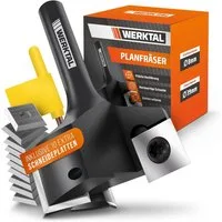 Werktal Schaftfräser [39mm Durchmesser] für Oberfräse 8mm & CNC Fräse, Hochpräziser Hobelfräser mit 10 extra Wendeschneidplatten