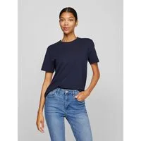 Vila Kurzarmshirt VINORA S/S T-SHIRT - NOOS Baumwollmischung, regular fit