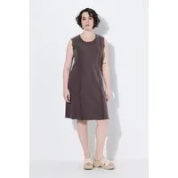 Ulla Popken Midikleid Jerseykleid Rippjersey Rundhals ärmellos