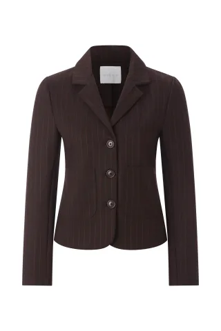 Rich & Royal - Jacquard Pinstripe Blazer dark chocolate - Gr. - S