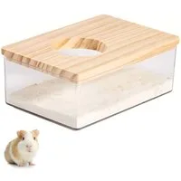Ledander Kleintierkäfig Hamster-Sandbad,Hamster-Sandbad mit Leiter, Für Reinigung, für Chinchillas, Zwerghamster, Mäuse oder kleine Haustiere