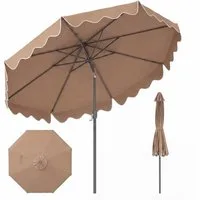 KOMFOTTEU Sonnenschirm, Gartenschirm mit Kurbel, beidseitig um 30° knickbar