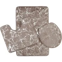 ZELLERFELD Badematte Marmour 3-teiliges Set - rutschfest