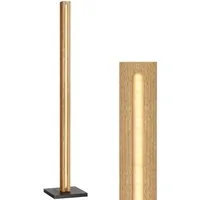 EDISHINE LED Stehlampe Holz, Stehleuchte Dimmbar, LED fest integriert, Warmweiß, Eckelampe mit Fußschalter