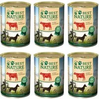 Best Nature Adult, Nassfutter für Hunde, 6x 400g, Rind, Reis und Distelöl, Nassfutter für: Hund