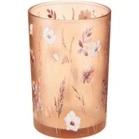 Florists Products Windlicht Teelichthalter Glas Deko mit Blumenmotiv für stimmungsvolle