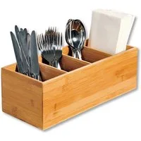 KESPER® Besteckkasten Tisch-Organizer Bambus Tischorganizer Steckkasten Sortierer