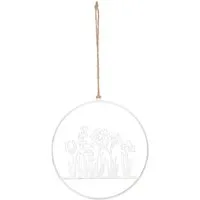 UNUS HOME Wanddekoobjekt Aufhänger Blumenornament (25cm), Hängedeko Wanddeko Fensterdeko Hausdeko Flurdeko