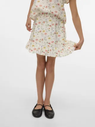VERO MODA - VMJOSIE MARIGOLD MW SHORT SKIRT WVN GIRL birch - Gr. - 152