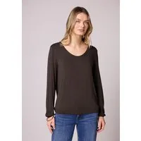 STREET ONE Langarmshirt mit abgerundetem V-Ausschnitt