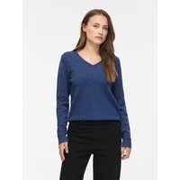 Vila V-Ausschnitt-Pullover VIRIL V-NECK L/S KNIT TOP - NOOS Materialmix, regular fit