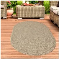 Carpetia Outdoorteppich In- und Outdoorteppich im modernen Jute-Look beige/braun, Oval