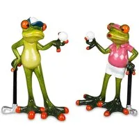 formano Sammelfigur 2er Set lustige Frösche Figur Golfspieler Golf Poly 15 cm