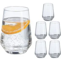 relaxdays Gläser-Set Trinkgläser 6er Set, 6-tlg., Glas