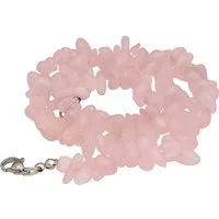 Lebensquelle Plus Kette ohne Anhänger Rosenquarz Splitterkette, 45 cm + Verschluss
