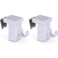 Bestlivings Klemmträger für Caféhausstangen bis Ø 10 mm, Caféhausstangen, (2-tlg), Fensterrahmen 10–27 mm, aus robustem & langlebigem Kunststoff, drehbar