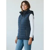 Blue Wave Steppweste Damen Weste Nathalie gesteppt Kapuze - Damenweste Outdoor-Weste leicht Abnehmbare & verstellbare Kapuze, 2-Wege-Reißverschluss, Taschen