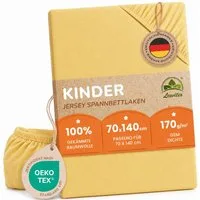 leevitex® Spannbettlaken in verschiedenen Größen und Farben, Jersey aus 100% Baumwolle, Jersey, Gummizug: rundum, (1 Stück), für Kinder- & Standardmatratzen, OEKO-TEX® STANDARD 100 zertifiziert