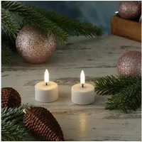 UYUNI Lighting LED-Kerze LED Mini Teelichter 2 Stück aufladbar 4cm Timer Außen Feier Tischdeko (2-tlg)