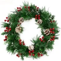 Kunstkranz Weihnachtskranz Yuletide, Stimmungsvolles, winterliches Design, Kubus, Weihnachtlicher Hingucker