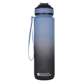 Mountain Warehouse - Wasserflasche, Druckdeckel, Ohne BPA, 1l (Blau/Schwarz)