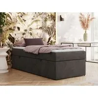 MKS MÖBEL Boxspringbett ZERO 90 (Bett mit Matratze, Einzelbett 90x200 cm ohne Kopfteil, optionaler Topper T25 oder Visco), mit Bettkasten, 7-Zonen-Taschenfederkern H3/H4