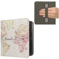 kwmobile E-Reader-Hülle Schutzhülle für Kobo Kobo Libra Colour / Tolino Vision Color Hülle, eReader Flip Case mit Handschlaufe und Auto Sleep Funktion