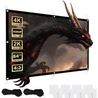 Maclean MC-166 Tragbare Projektionswand 84'' 4:3 175x131cm 4K Rahmenleinwand (25mm Rand Spannhaken)