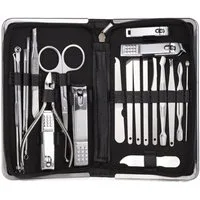 MOPUEA Maniküre-Etui Nagelknipser Set 26-tlg, Nagel Set mit Aufbewahrungs-Etui, Edelstahl, 26 tlg.