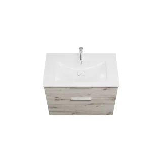 Burgbad Mineralguss Waschtisch-Set Eqio Eiche Dekor Silber/Alpinweiss, SEYU082F6015C0001 SEYU082F6015C0001