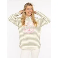 Zwillingsherz Kapuzensweatshirt "Streifen Strandglück" gestreift, Stickererei vorne, Kordelzug, Tasche