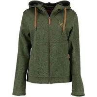 Tom Collins Strickfleecejacke Adisur Damen Kapuzenjacke mit Hirsch-Stickerei auf der Brust