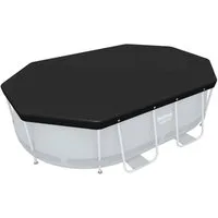 BESTWAY Pool-Abdeckplane Bestway 58424 - PVC-Abdeckplane 305 x 184 cm, schwarz, oval