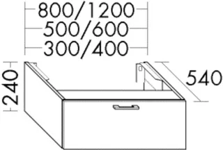 Burgbad Unterschrank Sys30 PG1 Aqua 240x500x540 Nussbaum Dekor Smartline, WURU050F6330 WURU050F6330