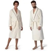 Möve Unisex-Bademantel Schalkragen Velours, ideal für Sauna & Spa, Hotelbademantel, Langform, Velours, Schalkragen, Gürtel, edel gestalteter Saum