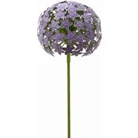 finehomegarden Gartenstecker Pflanzstecker Allium purple "ArtFerro" Metall Ø20cm H116,2cm (1-St) Beetstecker Gartenstecker Blütenkugel Gartendeko Stecker/ Paket
