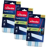 Vileda Bodenwischer Mikrofaser-Einsatz für Vileda H2prO Flachmopp, (3-St), Waschmaschinenfest