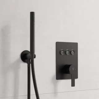 Steinberg Unterputz-Einhebelmischer, mit pushtronic, für 3 Verbraucher, schwarz matt, 39022313S 39022313S