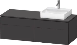 Duravit L-Cube Konsolenwaschtischunterbau wandhängend Graphit Supermatt 1420x550x482 mm - LC4870R808 LC4870R80800000