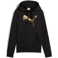 PUMA Kapuzensweatshirt ESS METALLIC HOODIE FL mit Logodruck, aus Fleece-Material, mit Kängurutasche