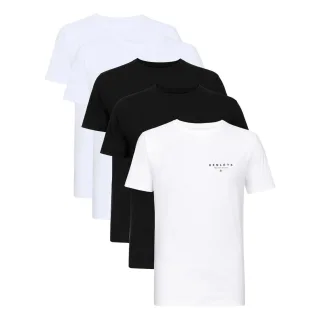 Henleys - "Hencinq A" T-Shirt für Herren(5er-Pack) (Weiß/Schwarz)