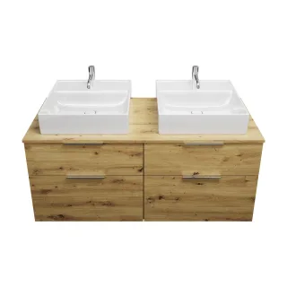 Burgbad Keramik Waschtisch-Set Eqio Eiche Dekor Urban/Alpinweiss, SGUR140F5662C0001 SGUR140F5662C0001