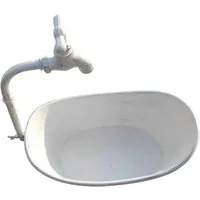 Deko-Impression Pflanzschale Wanne mit Deko-Wasserhahn Blumentopf Pflanzschale weiß 36 cm (1 St)