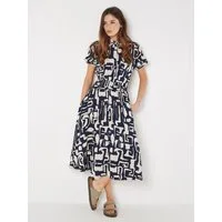 Apricot Druckkleid Geo Grecian Shirt Midi Dress (1-tlg) mit Smokband