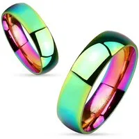 Taffstyle Fingerring Partnerring Edelstahl Rainbow Verlobungsring Größe 70 (22.3) Breit:6mm (Paarring Partnerring Ehering Trauring Hochzeitsring), Freundschaftring Herrenring Damenring Freundschaftsring